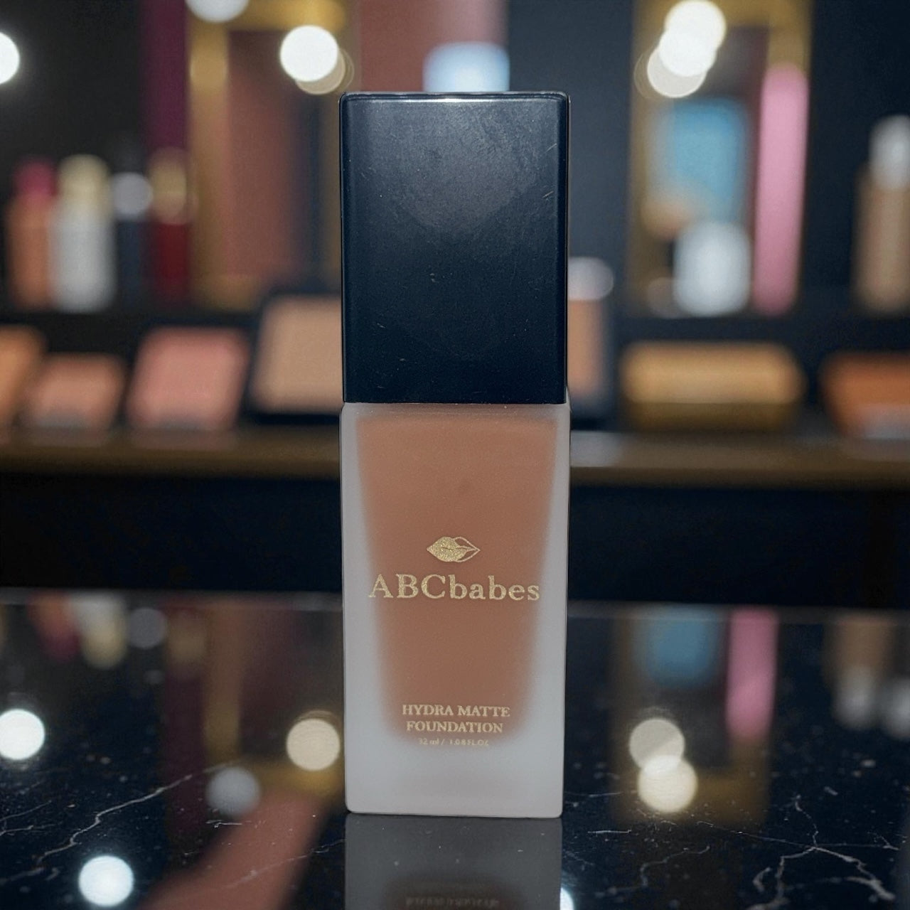 ABCbabes deep rich tan shade with neutral undertones with hydra matte finish liquid foundation