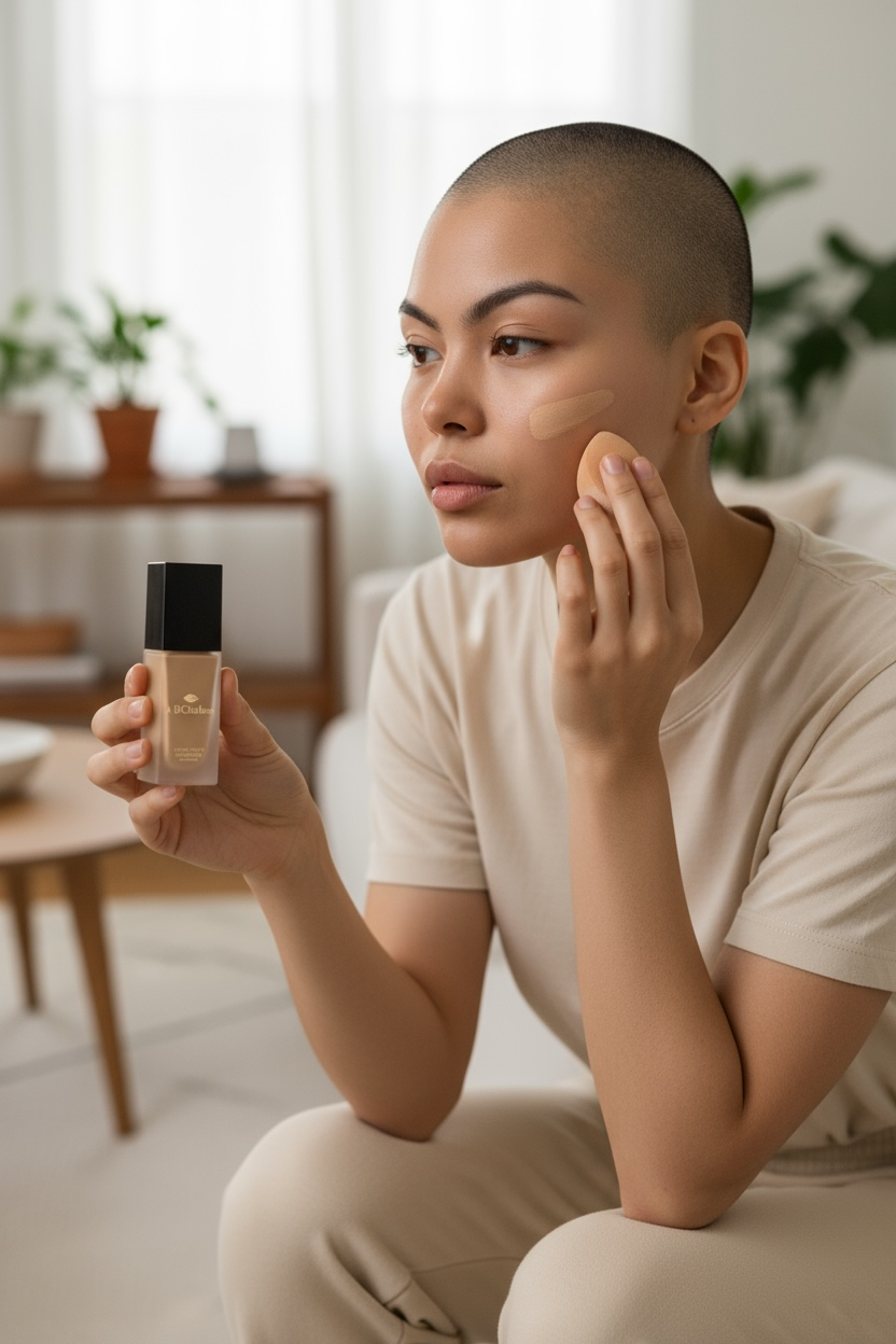 Shade #3 light skin, fair with neutral undertones.